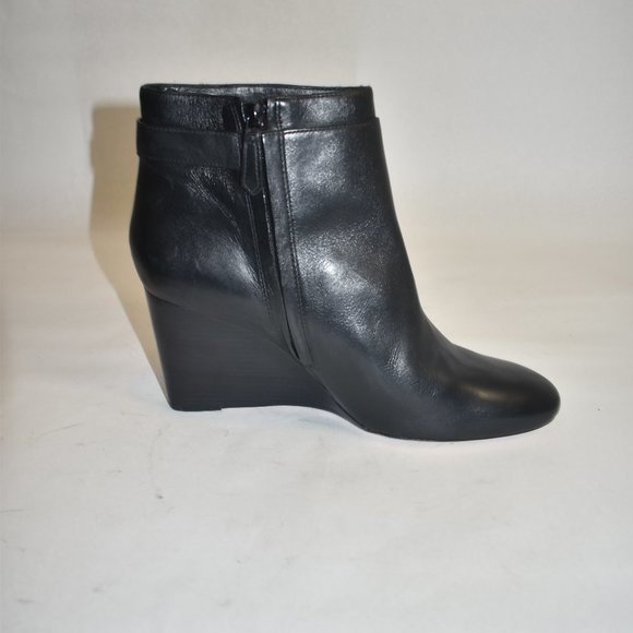 Tory Burch Sophia Wedge Heel Bootie Black Size 11 - Picture 6 of 10